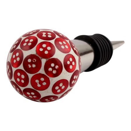 Red Button Wine Stopper